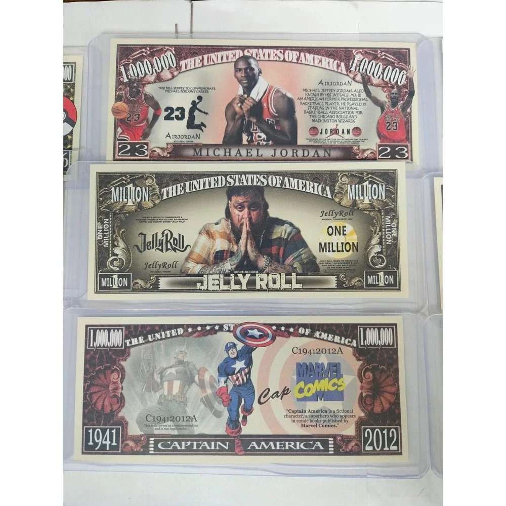 12 Fun Assorted Novelty~$1,000,000 One Million Dollar Bills-Poke,Jelly,Chuck-etc